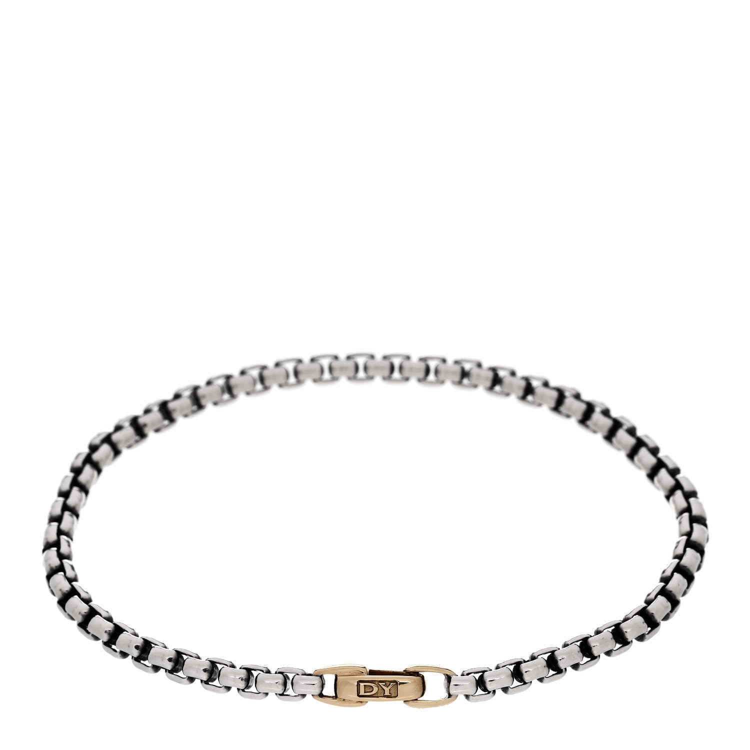 David Yurman Sterling Silver 14K Yellow Gold 4mm Bel Aire Chain Bracelet 2 of 3