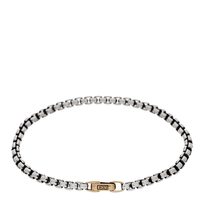 David Yurman Sterling Silver 14K Yellow Gold 4mm Bel Aire Chain Bracelet 2 of 3