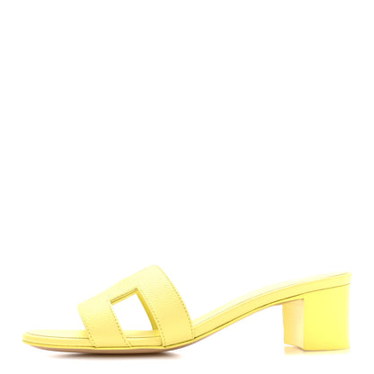 Hermes Epsom Oasis Sandals 36.5 Jaune Pollen 1 of 8