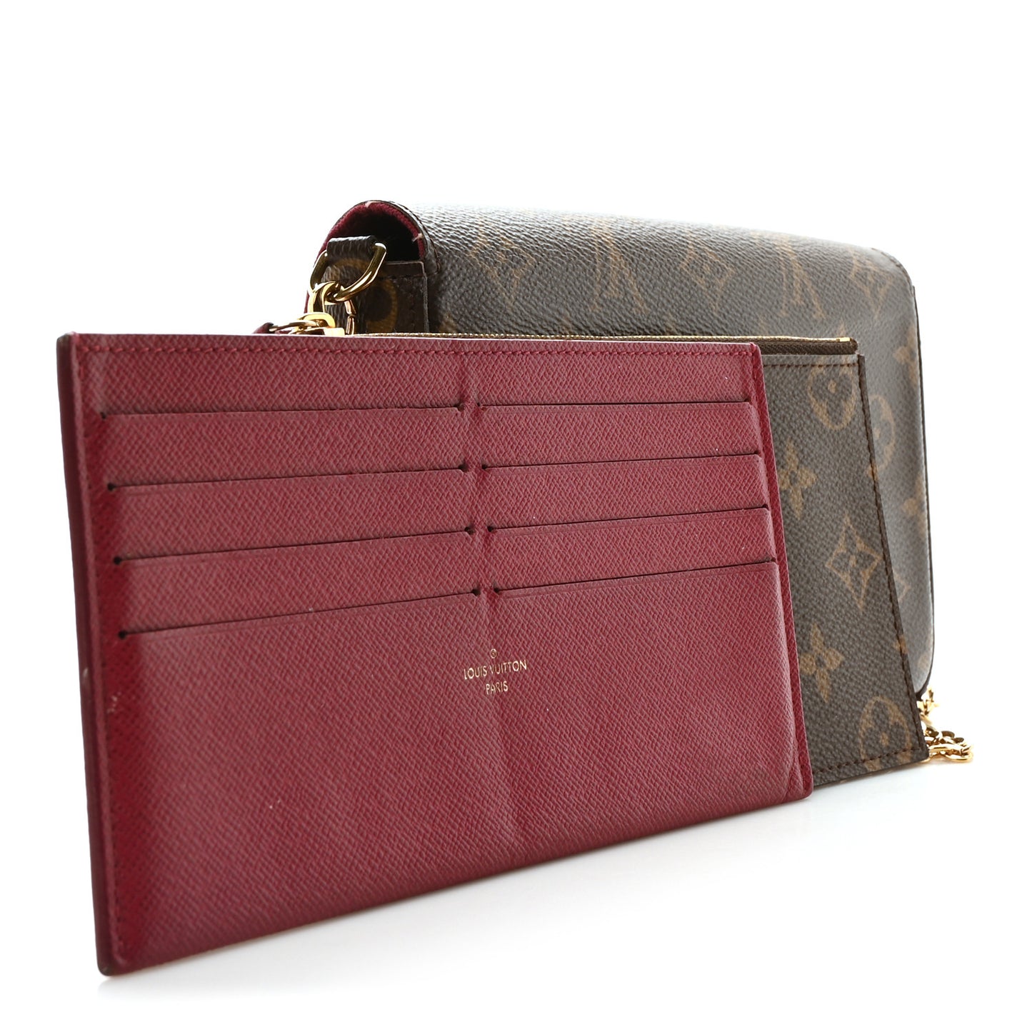 Monogram Pochette Felicie Chain Wallet Fuchsia