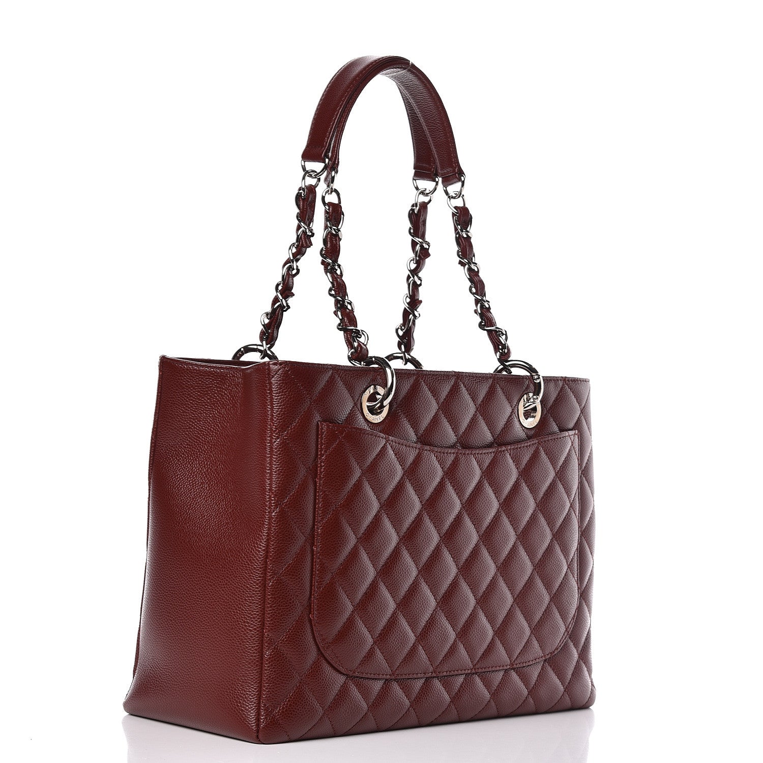 Chanel Caviar Quilted Grand Shopping Tote GST Dark Burgundy 3 of 14