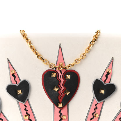 Valentino Garavani Vitello Loveblade Embellished Chain Wallet White 9 of 11