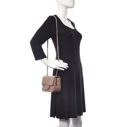 Chanel Lambskin Quilted Mini Square Flap Dark Beige 2 of 9