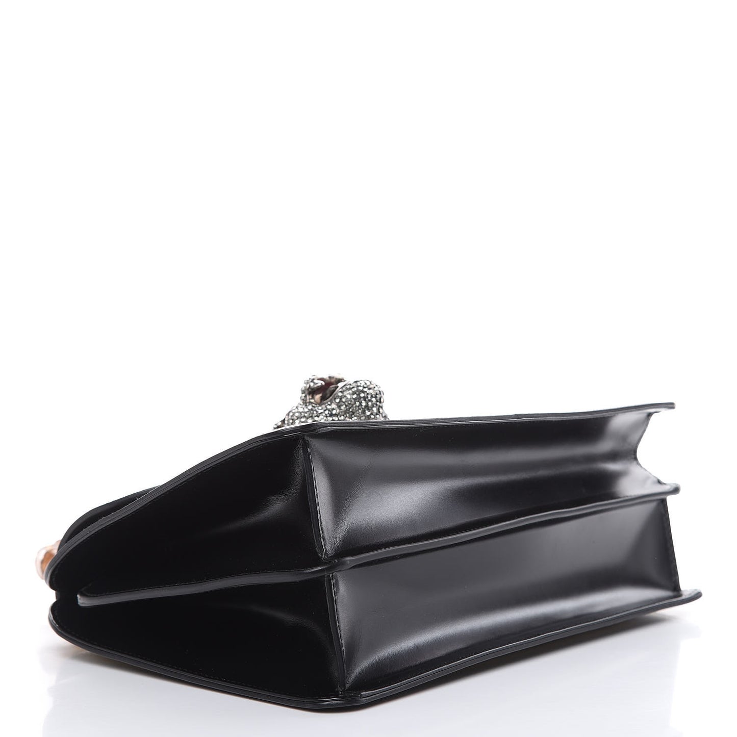 Calfskin Bamboo Medium Thiara Top Handle Bag Black