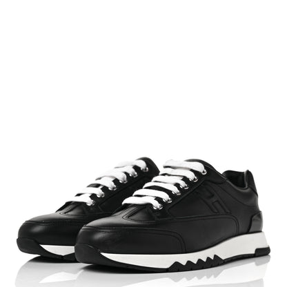 Hermes Calfskin Womens Trail Sneakers 39.5 Black 3 of 8