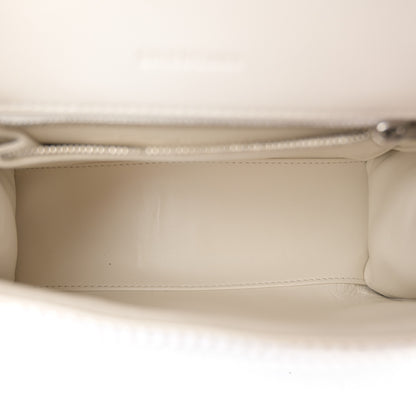 Balenciaga Faux Calfskin Fabric Glow In The Dark Small Sneakerhead Top Handle Bag White Orange 5 of 10