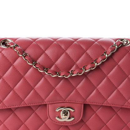 Chanel Caviar Quilted Medium Double Flap Dark Pink 10 of 10