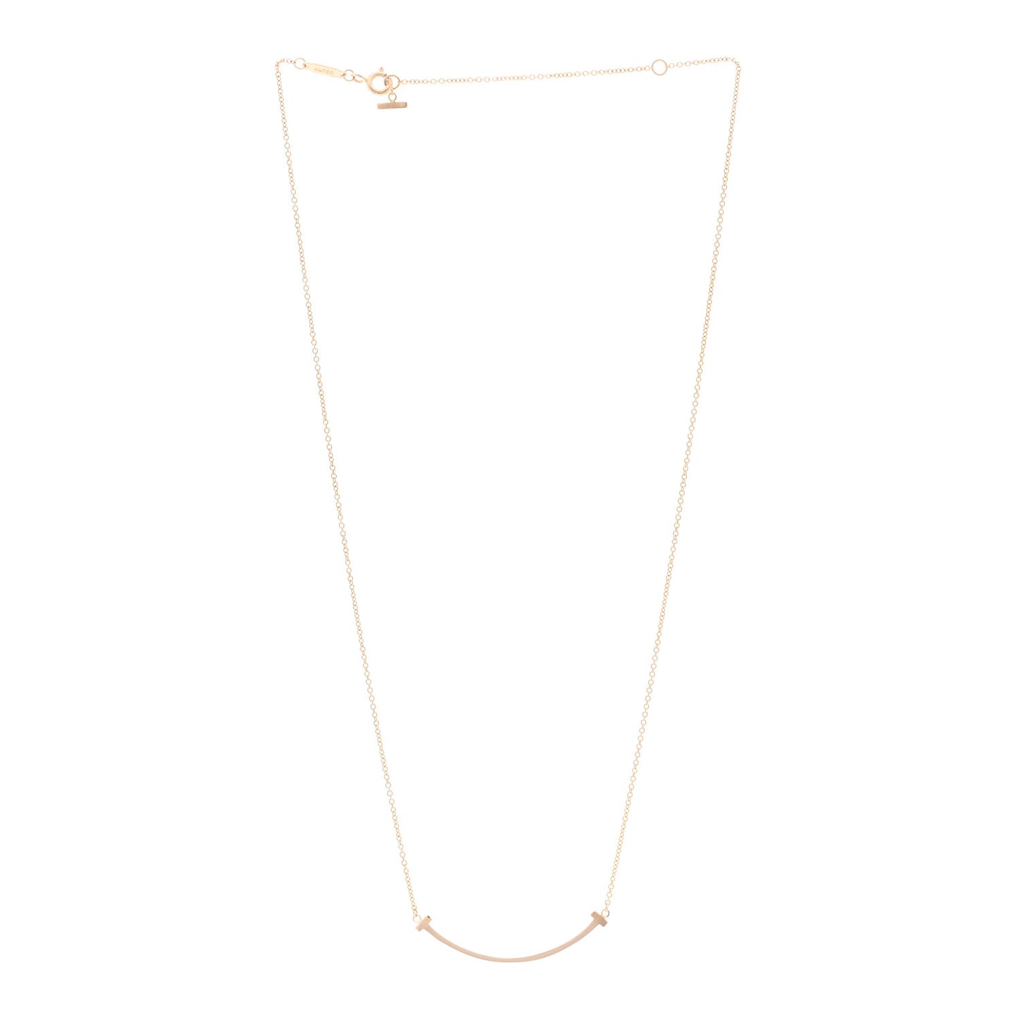18K Rose Gold Small T Smile Pendant Necklace