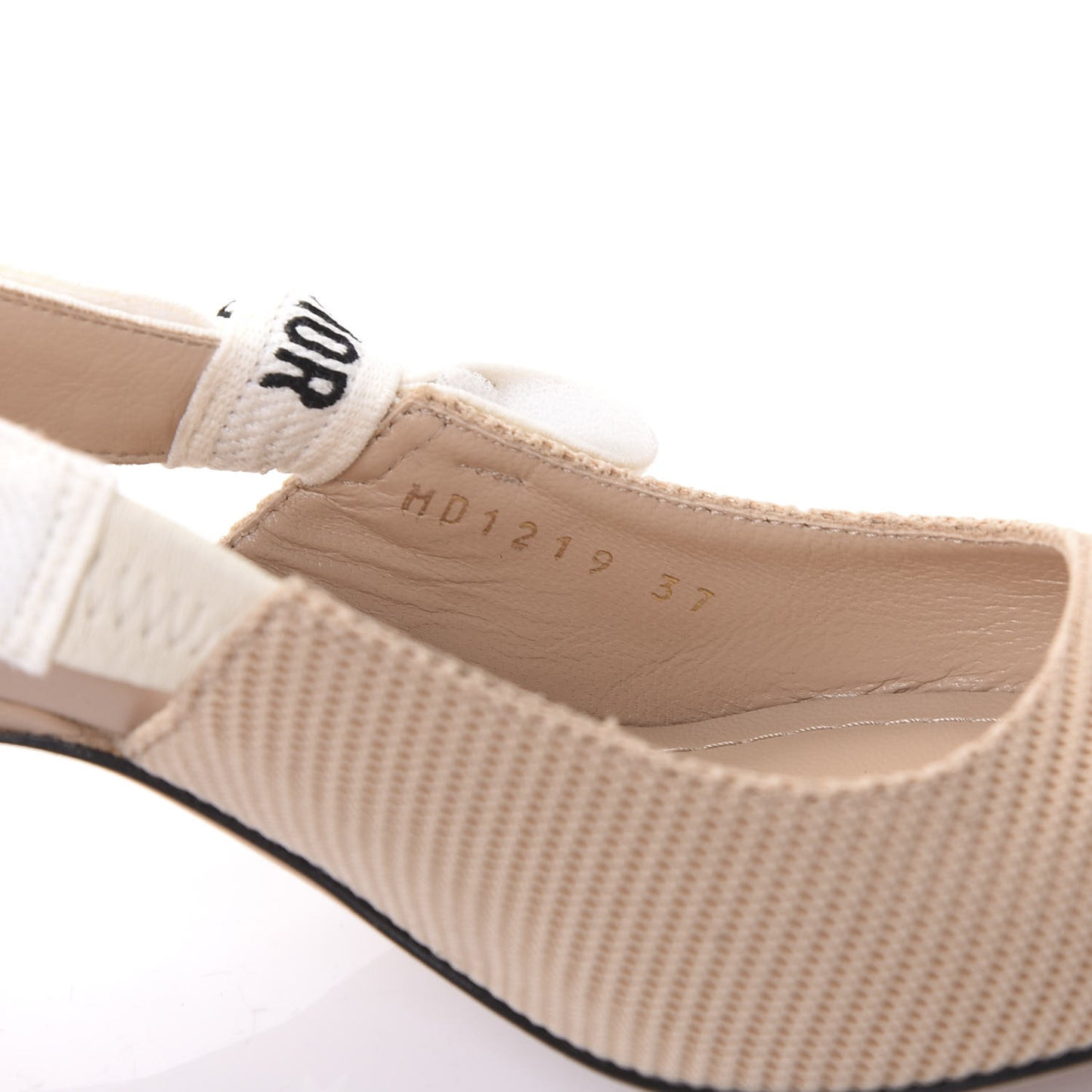 Technical Canvas Ribbon J Adior Slingback 65mm Pumps 37 Powder Nude