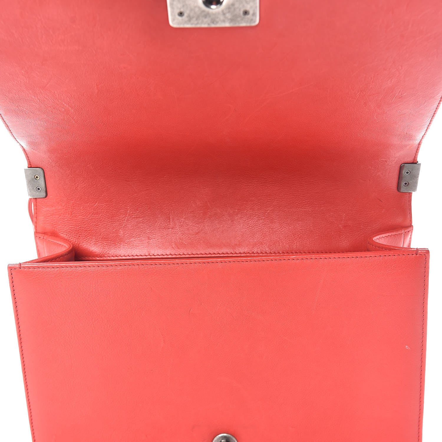 Chanel Calfskin Double Stitch New Medium Boy Flap Red 8 of 24