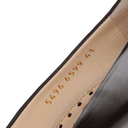 Saint Laurent Calfskin Emma 100 Ankle Strap Peep Toe Wedge 41 Chocolate 9 of 10