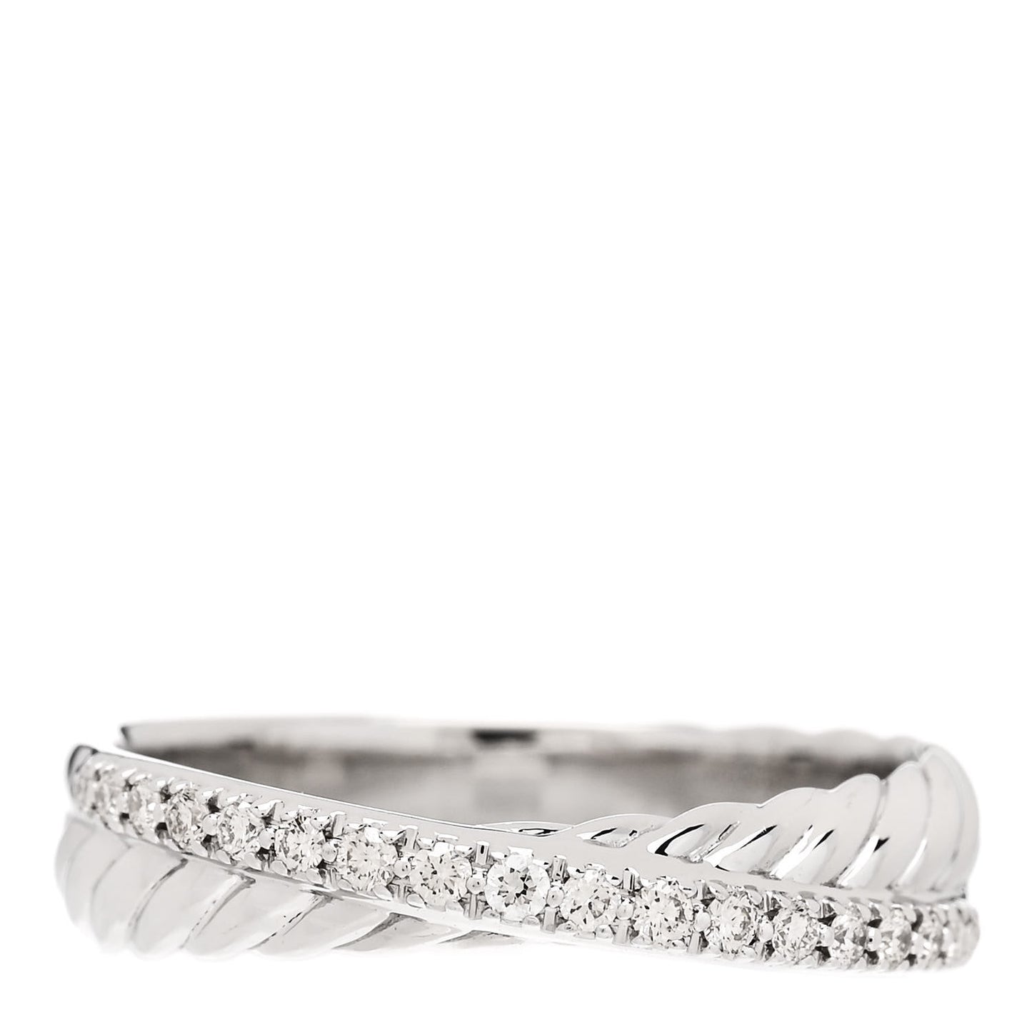 Sterling Silver Diamond 5mm Crossover Ring 57 8
