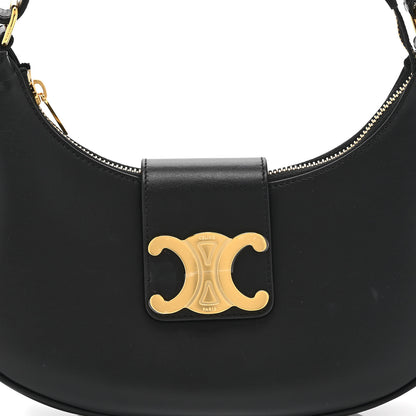 Celine Smooth Calfskin Medium Strap Ava Triomphe Shoulder Bag Black 7 of 10