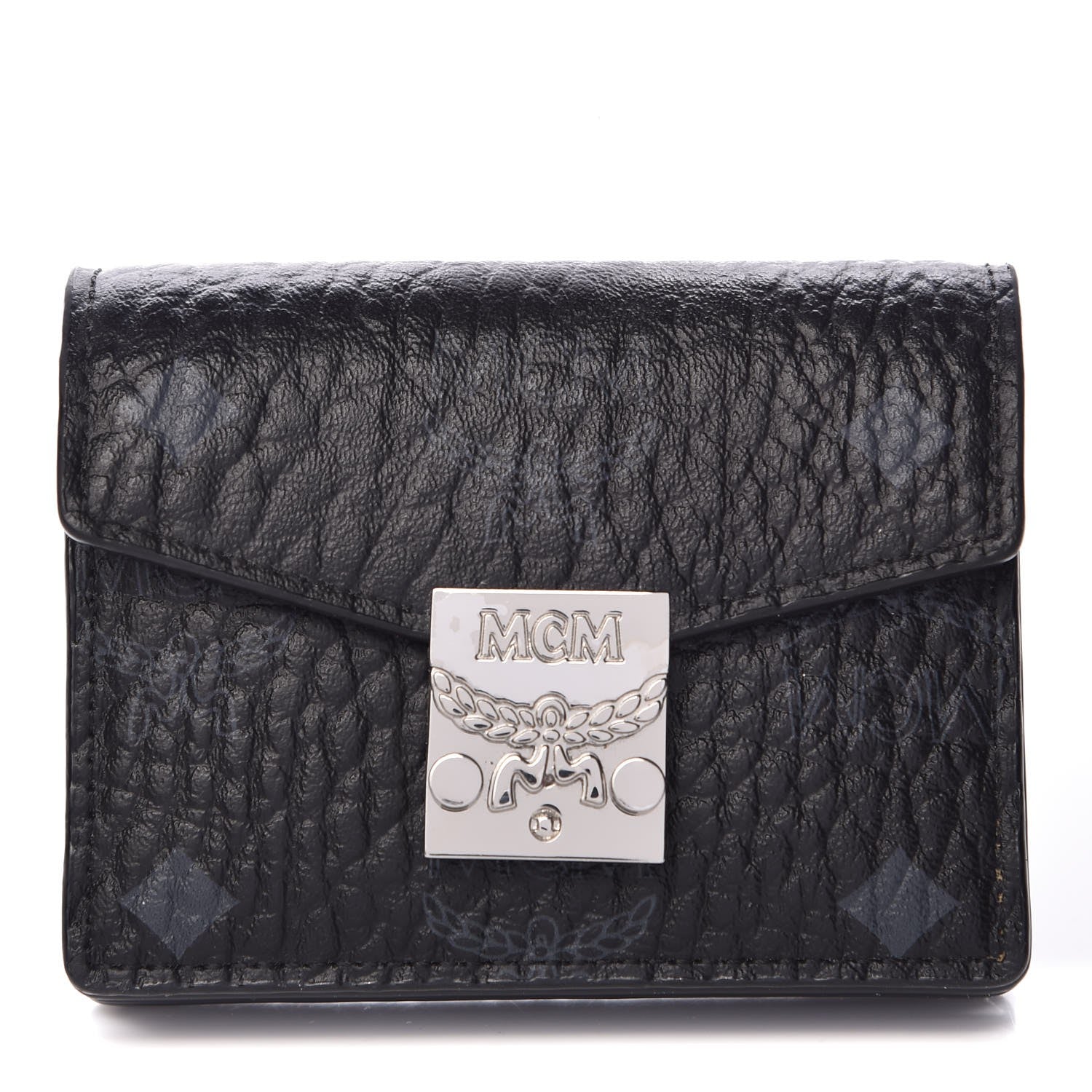 MCM Visetos Mini Accordion Card Wallet Black 1 of 7