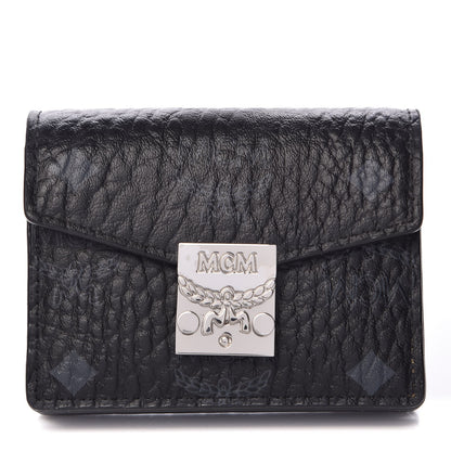 MCM Visetos Mini Accordion Card Wallet Black 1 of 7