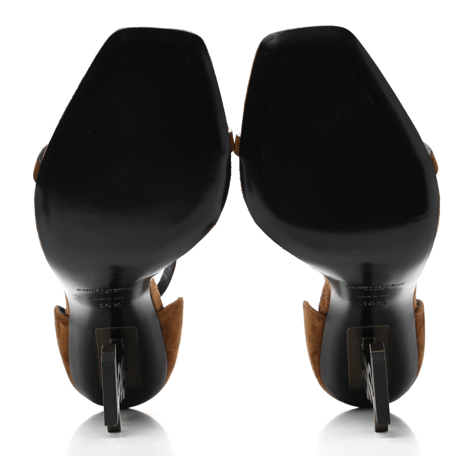 Saint Laurent Suede Calfskin Opyum 110 Sandals 36.5 Cachemere Gold 5 of 11