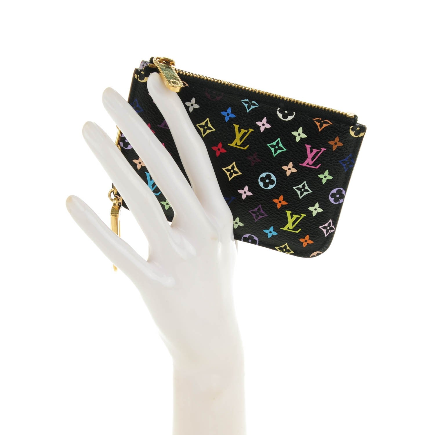 Louis Vuitton Monogram Multicolor Key Pouch Black Violet 2 of 7