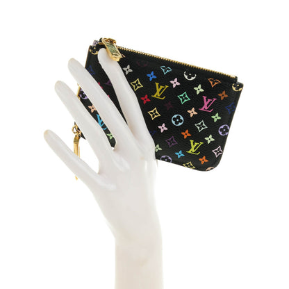 Louis Vuitton Monogram Multicolor Key Pouch Black Violet 2 of 7