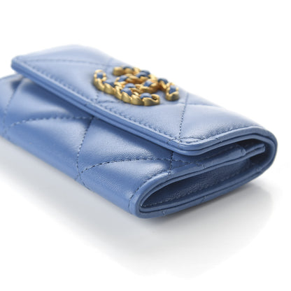 Chanel Lambskin Quilted Chanel 19 Flap Card Holder Light Blue 7 of 12
