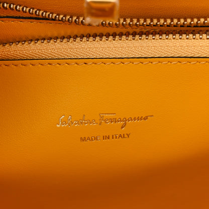 Salvatore Ferragamo Hammered Calfskin Medium The Studio Box Bag Sunshine 6 of 10