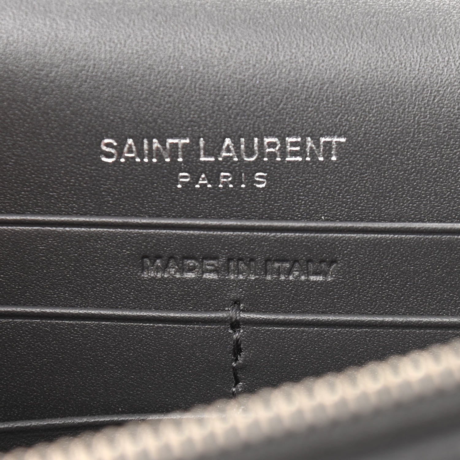 Saint Laurent Smooth Calfskin Classic Monogram Kate Tassel Chain Wallet Asphalt 6 of 9