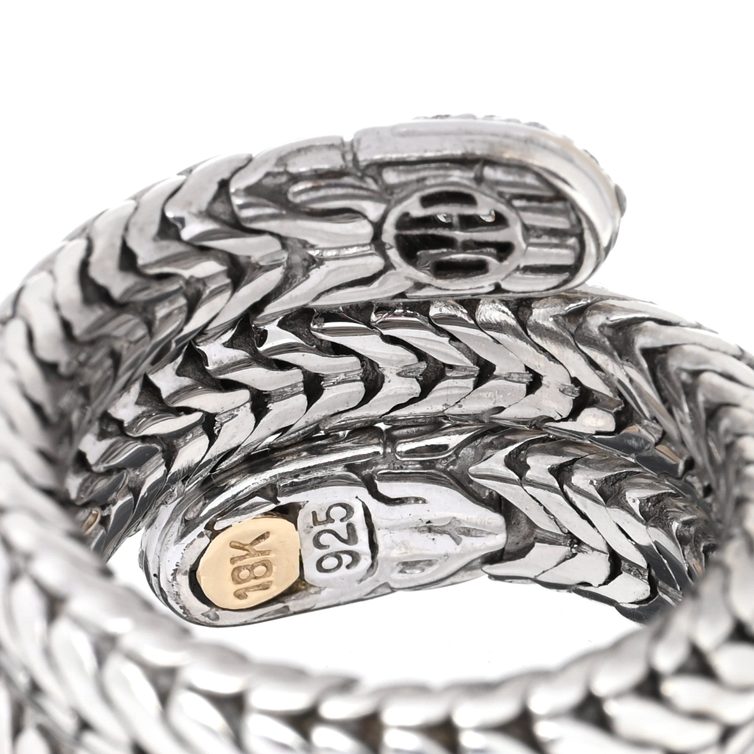 John Hardy Sterling Silver Diamond Coil Ring 54 7 4 of 4