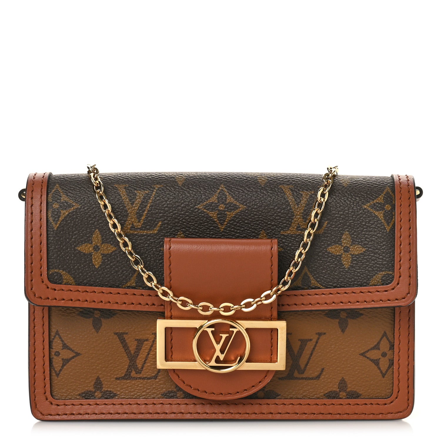 Louis Vuitton Reverse Monogram Dauphine Chain Wallet 1 of 9