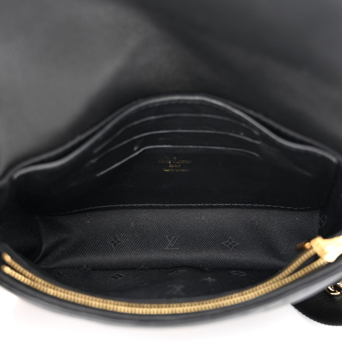 Calfskin Bubblegram Wallet On Strap Black