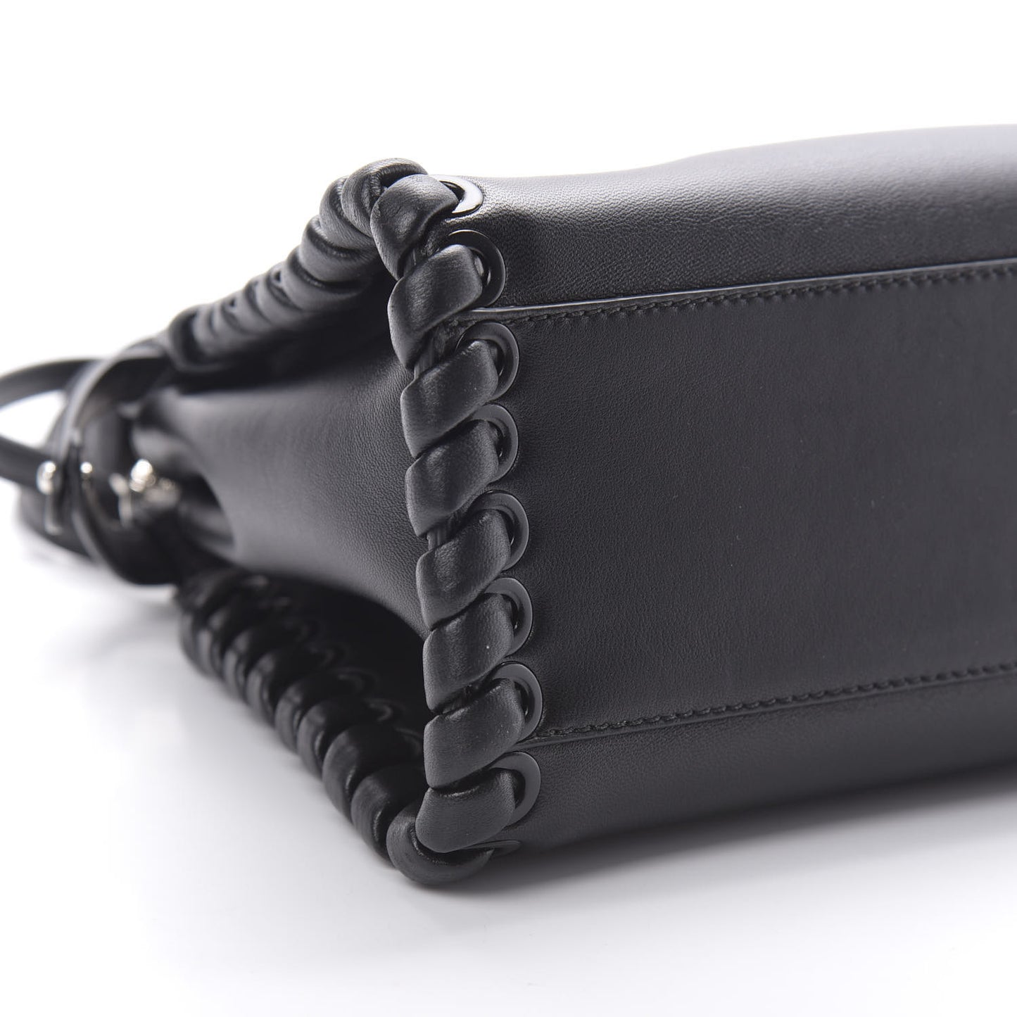 Nappa Lace Up Mini Peekaboo Iconic Satchel Black