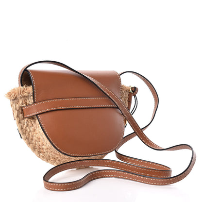 Loewe Calfskin Raffia Mini Gate Crossbody Bag Natural Tan 3 of 13