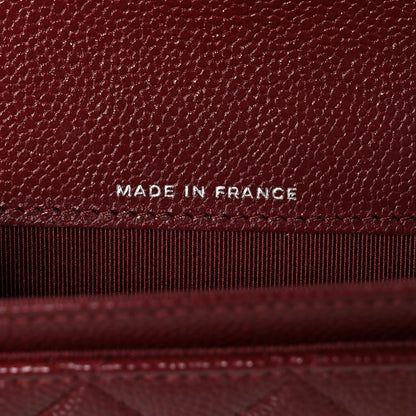 Chanel Caviar Quilted Flap Card Holder Wallet Burgundy 7 of 9