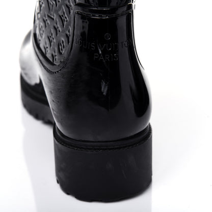 Louis Vuitton Rubber Embossed Monogram Splash Rain Boots 37 Black 9 of 12