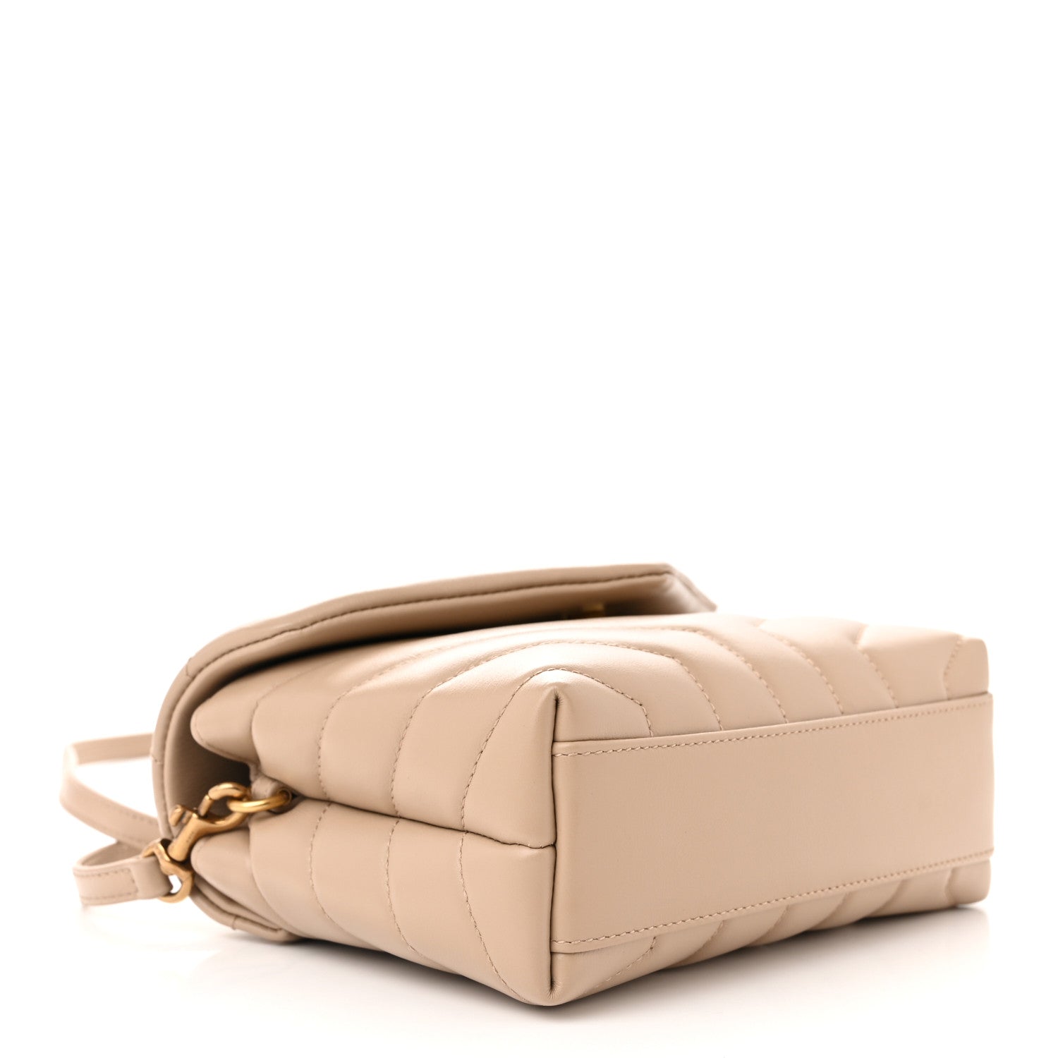 Saint Laurent Calfskin Y Quilted Monogram Toy Loulou Crossbody Bag Nude Powder 4 of 11