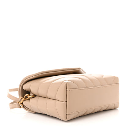 Saint Laurent Calfskin Y Quilted Monogram Toy Loulou Crossbody Bag Nude Powder 4 of 11