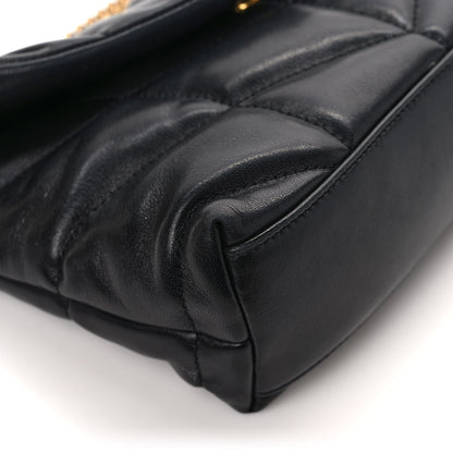 Saint Laurent Lambskin Quilted Toy Loulou Puffer Monogram Chain Satchel Black 9 of 11
