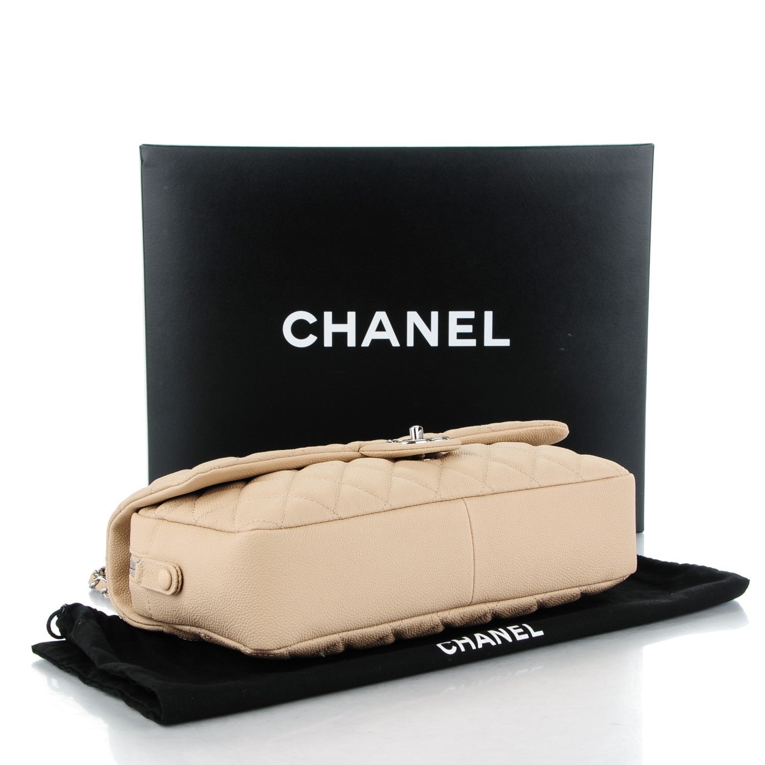 Chanel Caviar Quilted Jumbo Easy Flap Beige 4 of 8