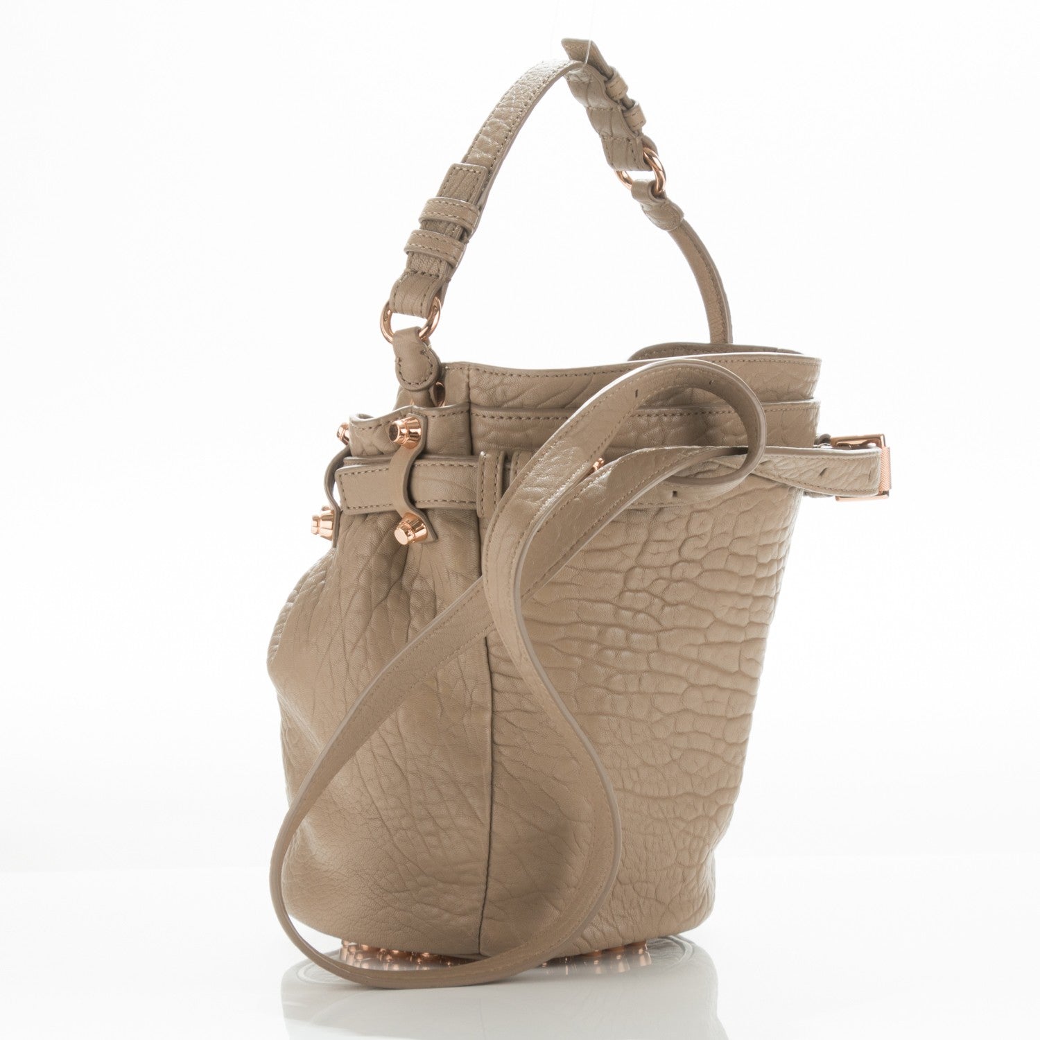 Alexander Wang Pebbled Lambskin Diego Bucket Bag Latte 3 of 8