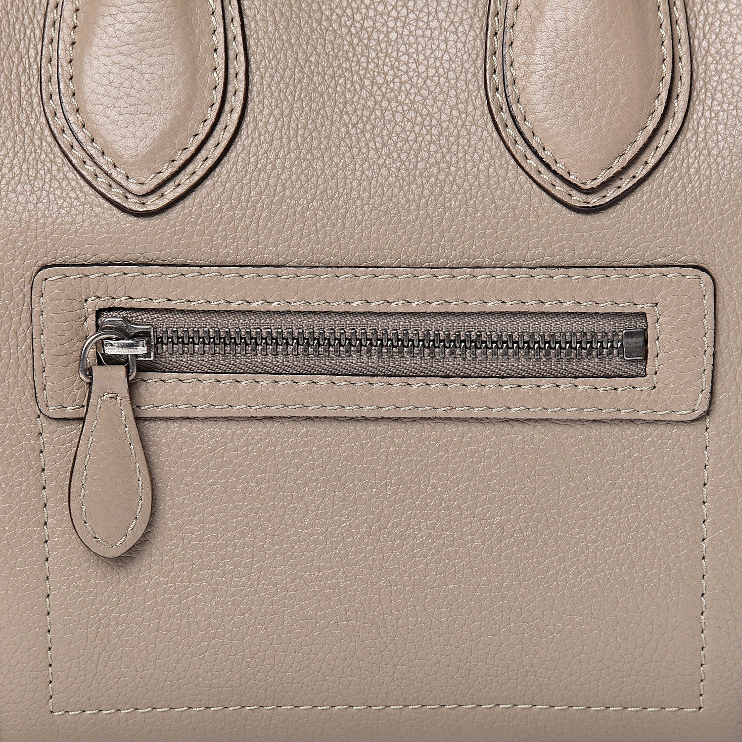 Celine Drummed Calfskin Micro Luggage Dune 8 of 11