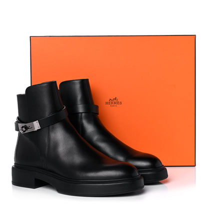 Hermes Calfskin Veo Ankle Boots 37 Black 8 of 8