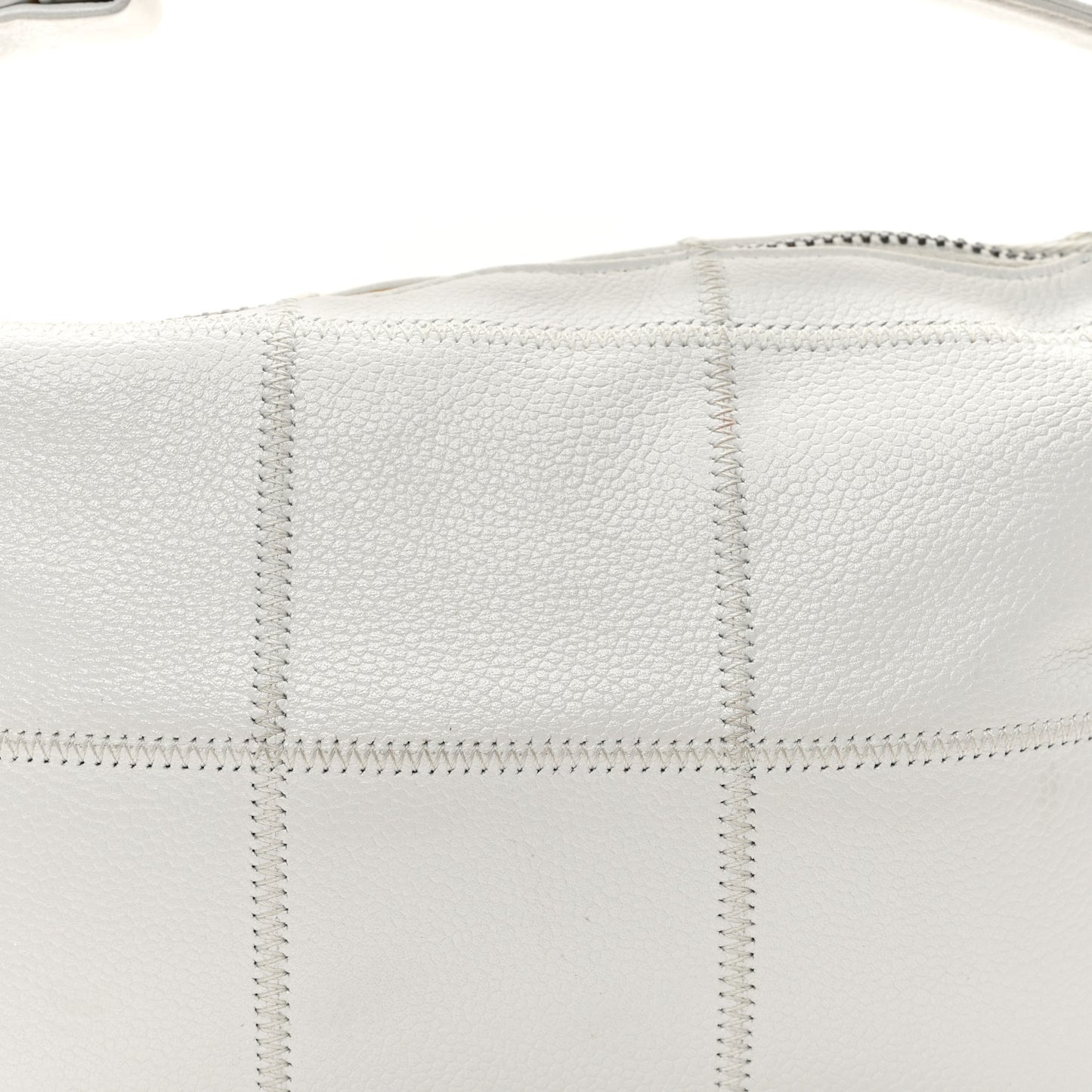 Caviar Square Stitched Bag White