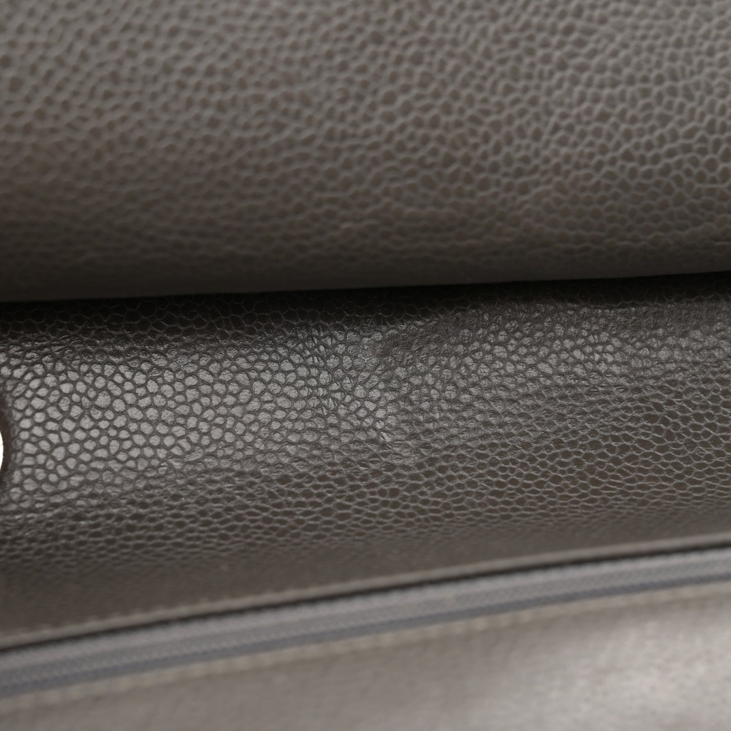 Caviar Quilted Medium Double Flap Dark Grey