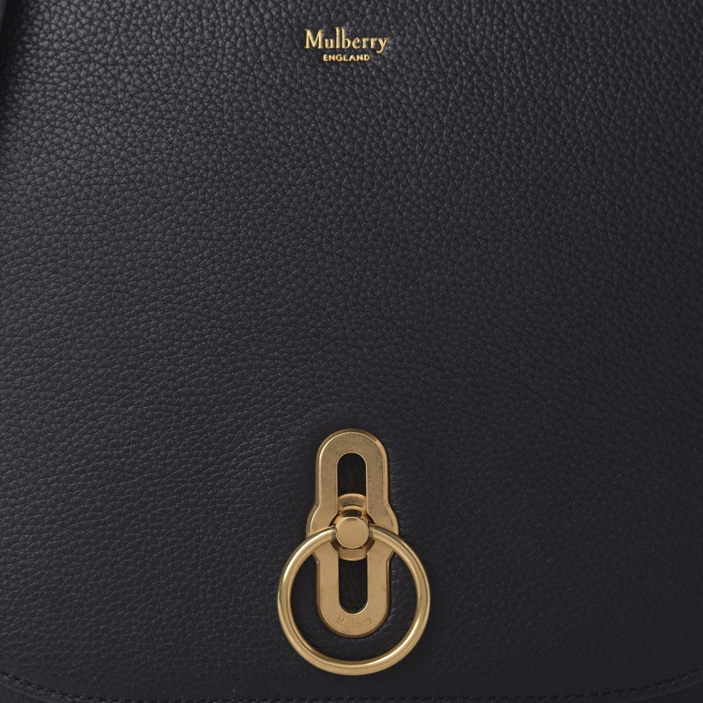 Small Classic Grain Calfskin Amberley Satchel Black