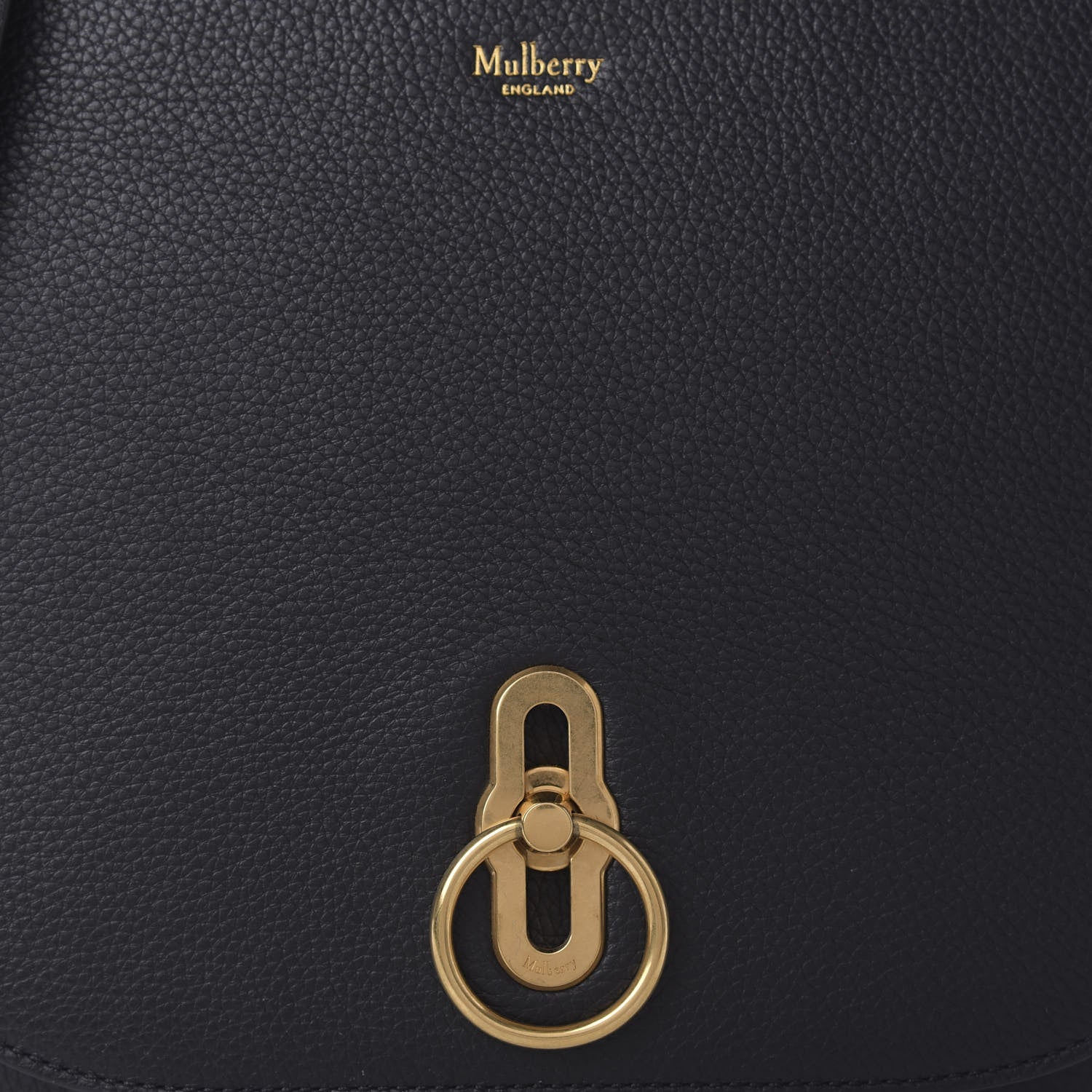 Mulberry Small Classic Grain Calfskin Amberley Satchel Black 9 of 9