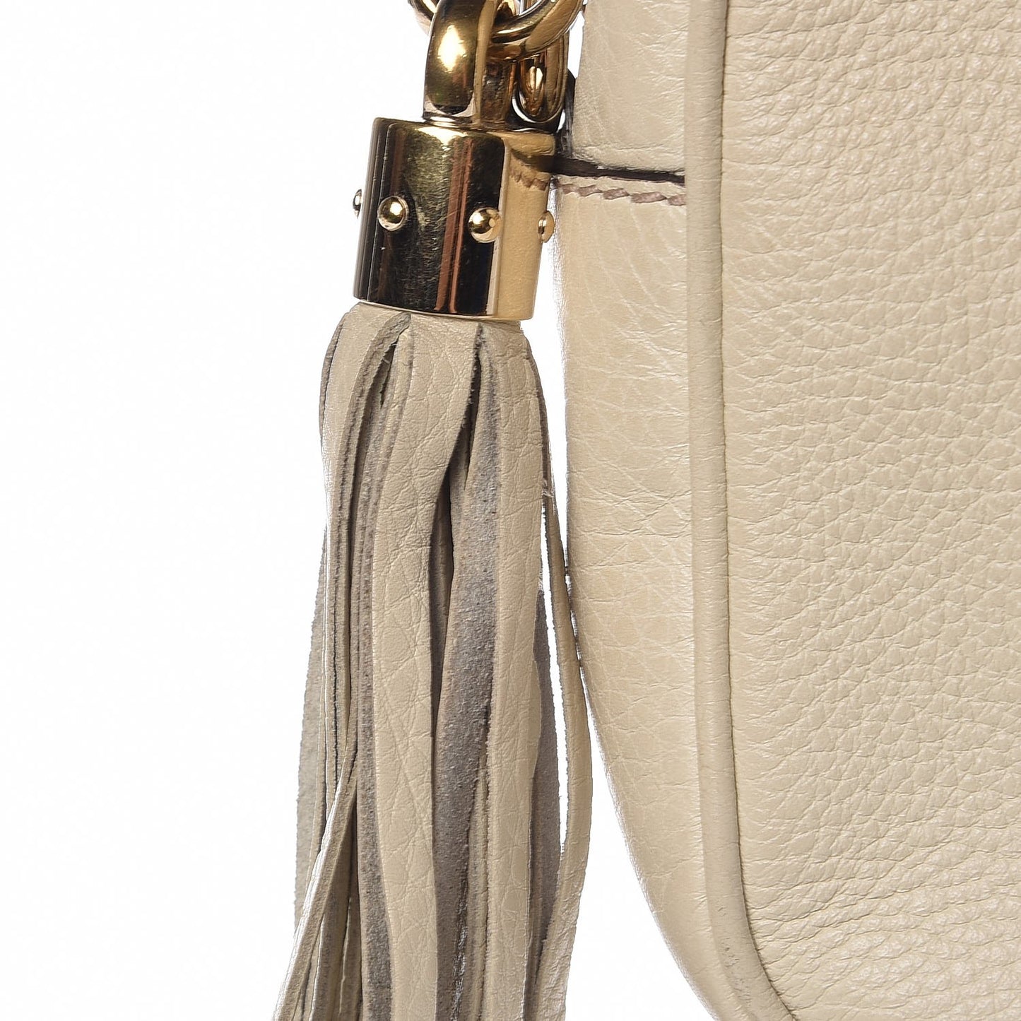 Pebbled Calfskin Small Soho Disco Bag Off White