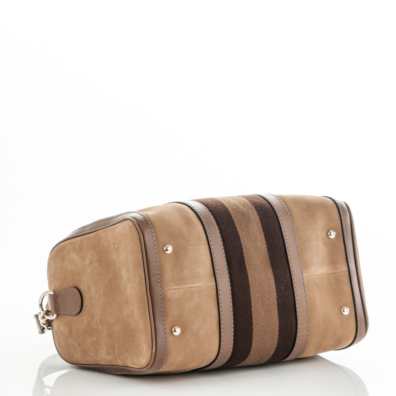Gucci Nubuck Vintage Web Medium Boston Beige 4 of 7