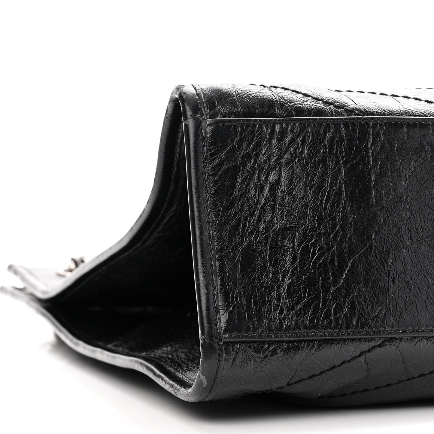 Crinkled Calfskin Matelasse Monogram Niki Shoulder Bag Black