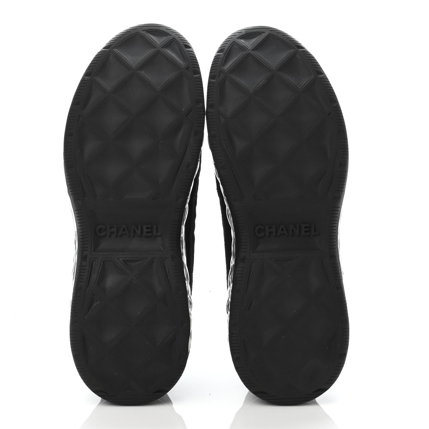 Chanel Suede Calfskin Velvet Grosgrain CC Sneakers 36 Black 4 of 4