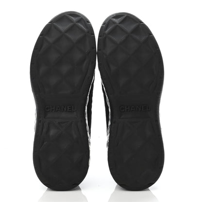 Chanel Suede Calfskin Velvet Grosgrain CC Sneakers 36 Black 4 of 4