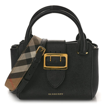 Burberry Soft Grain Calfskin Small Buckle Tote Black 1 of 13