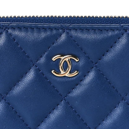 Chanel Lambskin Quilted Small Cosmetic Case Blue 10 of 11
